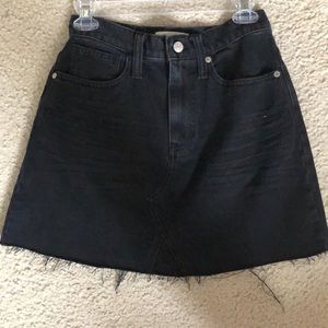 Madewell black mini denim skirt